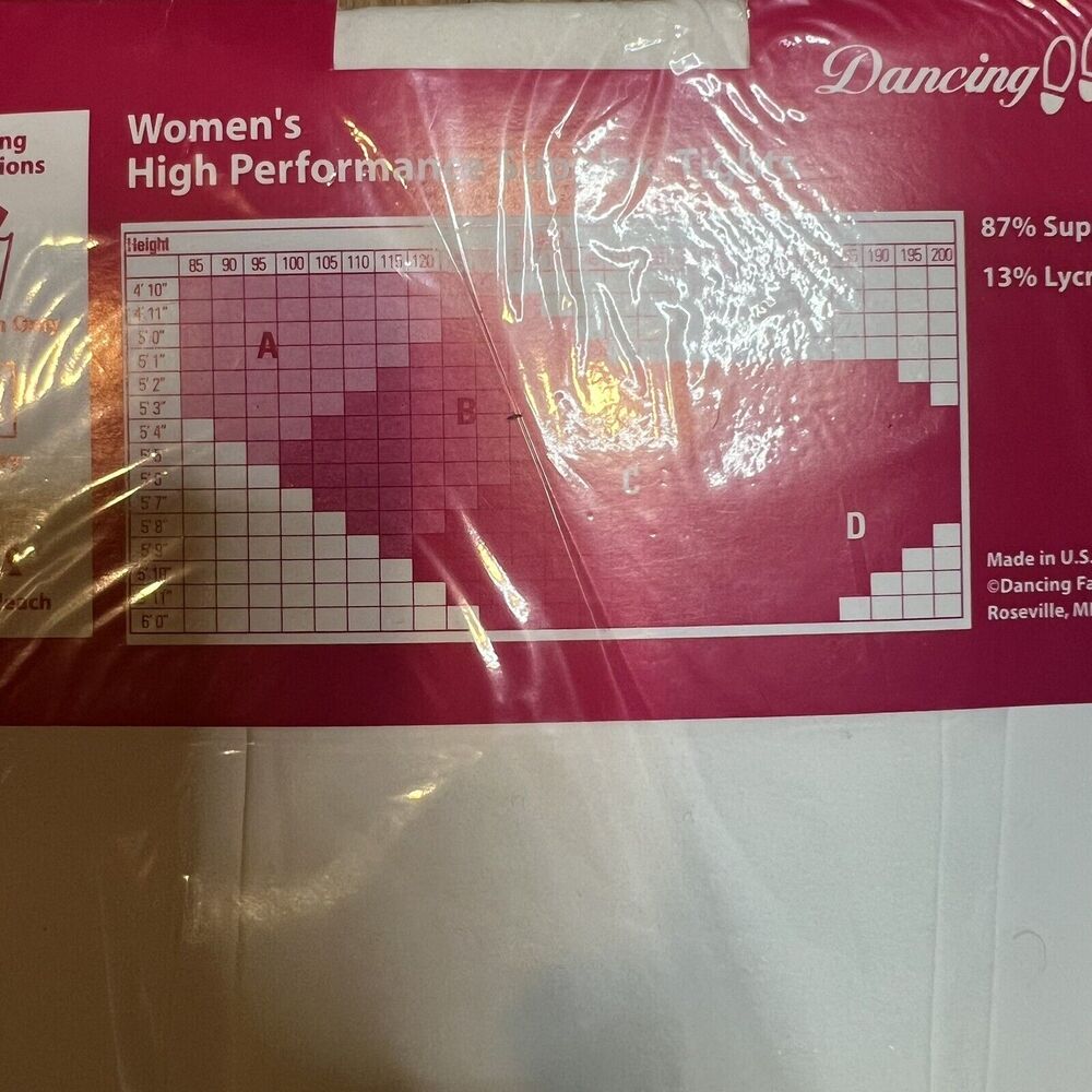 NEW Dancing Fair Women's Ultimate Performance Tights 810 White Size B - Picture 6 of 6